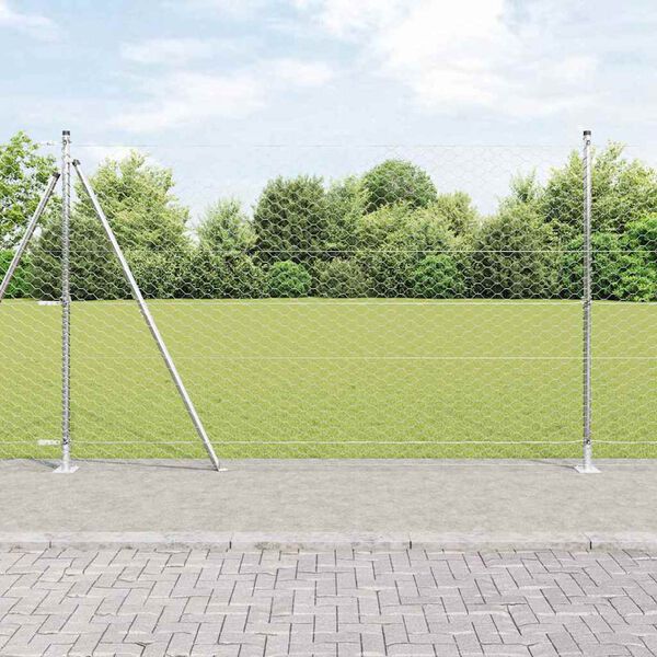 vidaXL Fence Post Silver 100 x 1.4 m (50 mm mesh) Steel