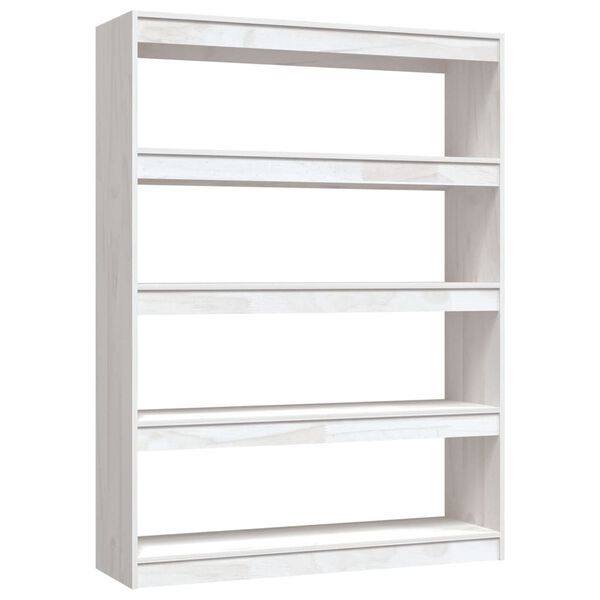 vidaXL Book Cabinet/Room Divider White 100x30x135.5 cm Solid Pinewood