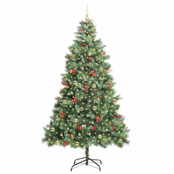 vidaXL Artificial Christmas Tree Green 240 cm PVC and Metal