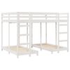 vidaXL Triple Bunk Bed Frame White 140 x 200 cm Solid Pine Wood