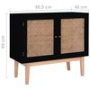 vidaXL Sideboard Black 88.5x40x80 cm MDF and Rattan