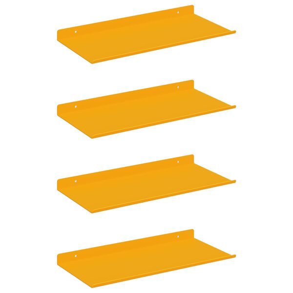 vidaXL Floating Shelf 4 pcs Mustard Yellow 40 x 18 x 2.5 cm Steel