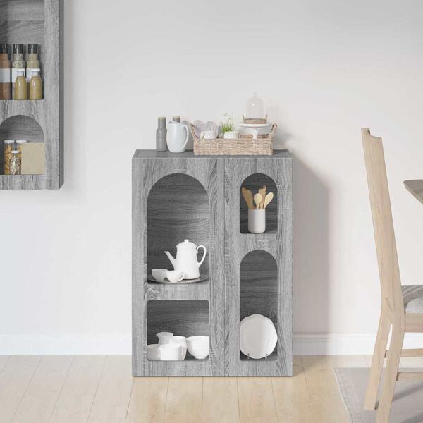 vidaXL Sideboard Grey Sonoma 59 x 35 x 80.5 cm Engineered Wood