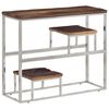 vidaXL Console Table Silver Stainless Steel and Solid Wood Sleeper