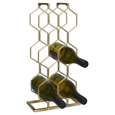 Home&Styling Wine Rack for 8 Bottles Metal Gold