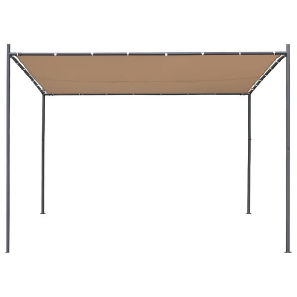 vidaXL Gazebo with Slanted Roof 300x300x257 cm Beige 180 g/m&sup2;