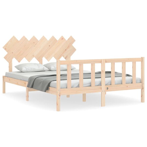 vidaXL Bed Frame without Mattress King Size Solid Wood Pine
