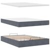 vidaXL Ottoman Bed with Mattresses Dark Grey 140x200cm Velvet