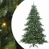 vidaXL Artificial Hinged Christmas Tree with 300 LEDs 210 cm PVC
