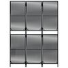 vidaXL Room Divider 3 Panels Black Poly Rattan