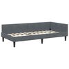 vidaXL Corner Bed Frame with Headboard Dark Grey 90 cm x 190 cm Velvet