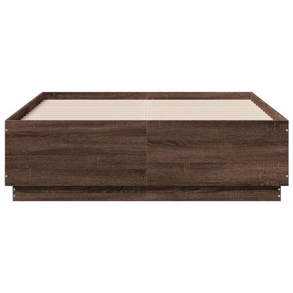 vidaXL Bed Frame without Mattress Brown Oak 140x190 cm