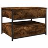 vidaXL Coffee Table Smoked Oak 70x50x50 cm Engineered Wood and Metal
