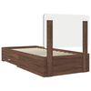 vidaXL Bed Frame with Headboard Brown Oak 100 x 200 cm Engineered Wood