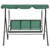 vidaXL Garden Swing Bench Green 170 cm Textilene and Steel