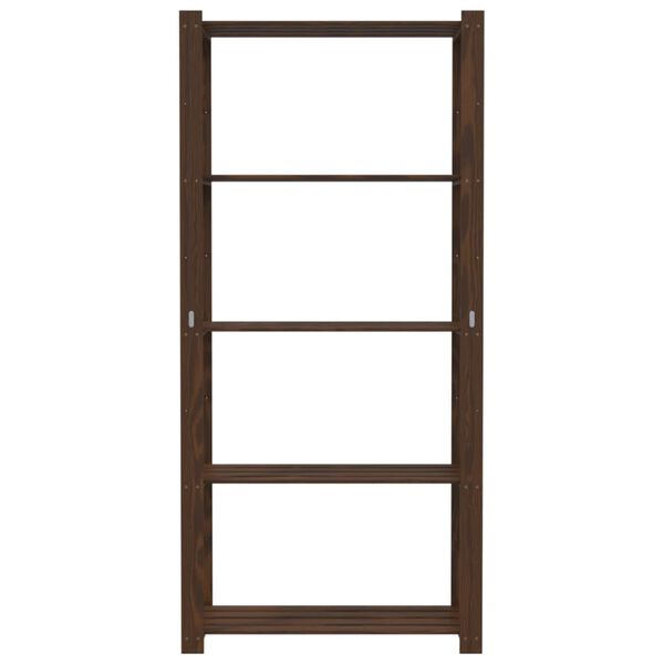 vidaXL 5-Tier Storage Rack Brown 80x38x170 cm Solid Wood Pine