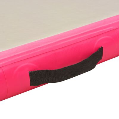 vidaXL Inflatable Gymnastics Mat with Pump 800x100x10 cm PVC Pink
