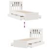 vidaXL Bookcase Bed without Mattress White 90x190 cm Single Solid Wood Pine