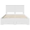 vidaXL Bed Frame with Headboard White 140 x 200 cm Engineered Wood