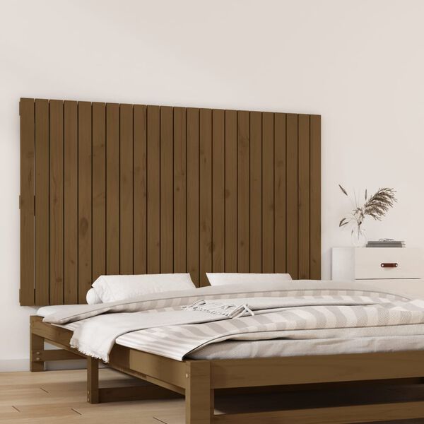 vidaXL Wall Headboard Honey Brown 147x3x90 cm Solid Wood Pine