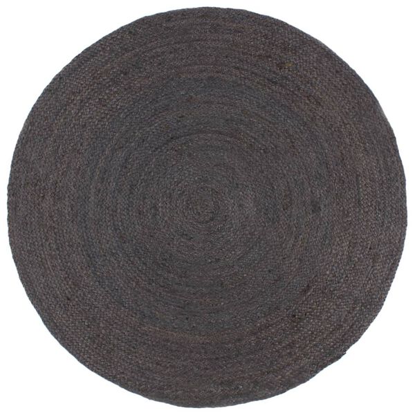 vidaXL Handmade Rug Jute Round 240 cm Dark Grey