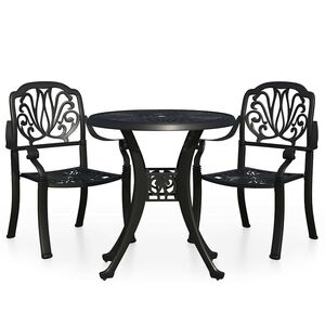 vidaXL 3 Piece Bistro Set Cast Aluminium Black