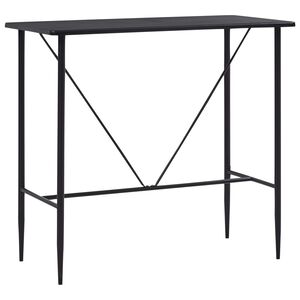 vidaXL Bar Table | Black | MDF with PVC coating, Powder-coated steel