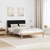 vidaXL Bed Frame with Headboard Black 140 x 200 cm Solid Pine Wood