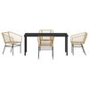vidaXL Garden Dining Set 5 pcs Brown Poly Rattan