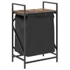 vidaXL Laundry Basket 1 Compartment with Shelf Smoked Oak