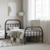 vidaXL Metal Bed Frame without Mattress with Footboard Black 90x190cm