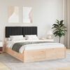 vidaXL Bed Frame with Upholstered Headboard Black 140 x 190 cm