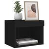 vidaXL Bedside Cabinets with LED Lights Wall-mounted 2 pcs Black