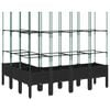 vidaXL Garden Planter with Trellis Black 160x120x142.5 cm PP