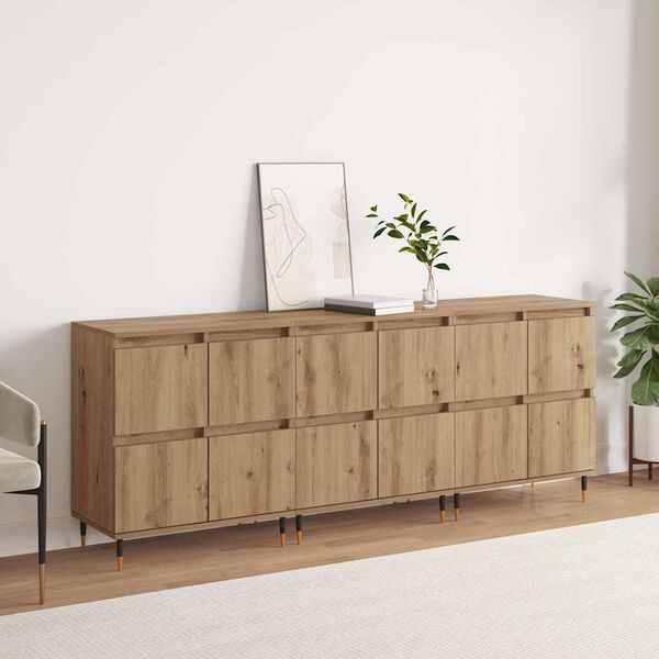 vidaXL Storage Cabinet 3 pcs Artisan Oak 60 x 35 x 70 cm
