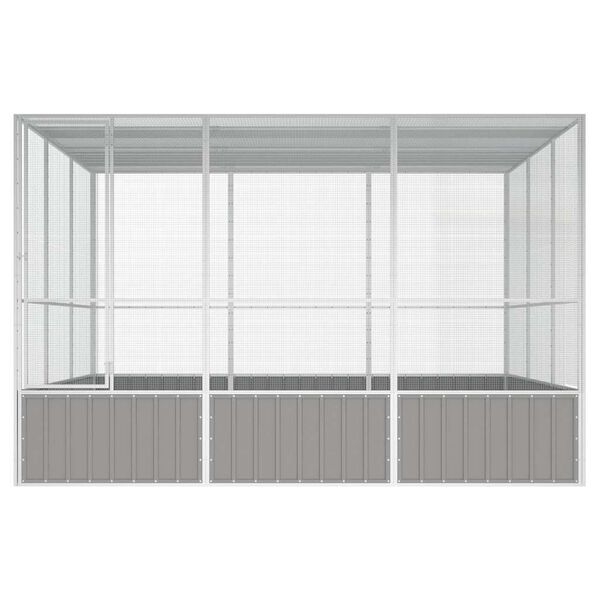 vidaXL Bird Cage Grey 302.5x324.5x211.5 cm Galvanised Steel