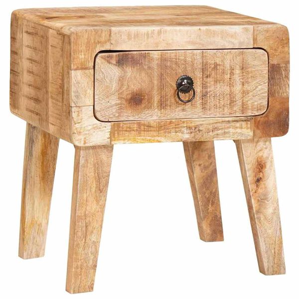 vidaXL End Table with Drawer Brown 40 x 32 x 46 cm Solid Mango Wood