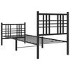 vidaXL Metal Bed Frame without Mattress with Footboard Black 75x190cm
