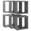 vidaXL Wall Cube Shelves 6 pcs High Gloss Grey 30x15x30 cm