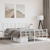 vidaXL Metal Bed Frame without Mattress with Footboard White 150x200cm