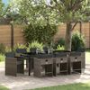 vidaXL Garden Dining Set 9 pcs Grey Poly Rattan