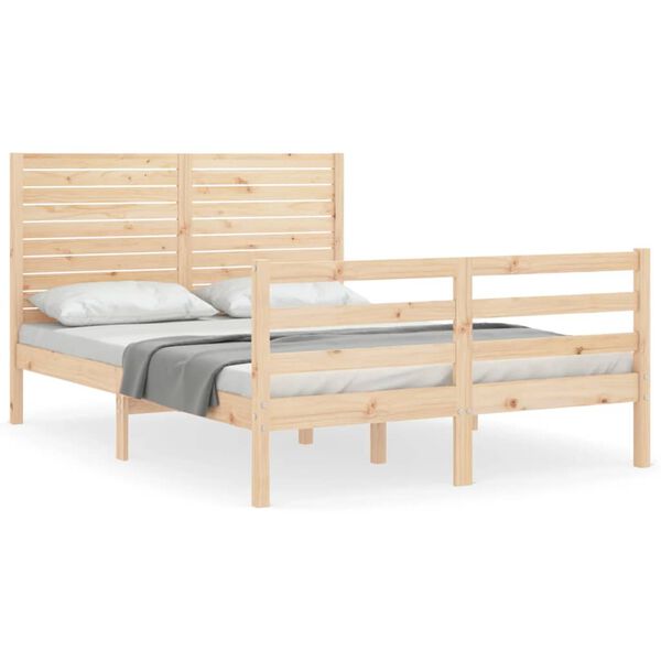 vidaXL Bed Frame without Mattress Small Double Solid Wood