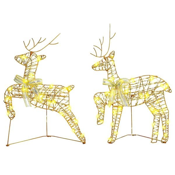 vidaXL LED Reindeers with 40 LEDs 2 pcs Warm White PET