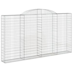 vidaXL Arched Gabion Basket 300x30x160/180 cm Galvanised Iron
