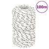 vidaXL Braided Boat Rope White 2 mmx100 m Polyester