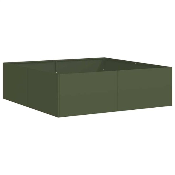vidaXL Planter Olive Green 100x100x30 cm Steel