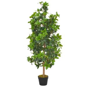 vidaXL Artificial Plant | Green and Brown | Polyester & Wood | Medium