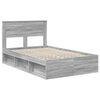 vidaXL Bed Frame with Storage Grey Sonoma 120 x 190 cm Solid Pine Wood