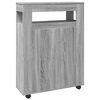 vidaXL Narrow Bathroom Cabinet with Wheels Grey Sonoma Engineered Wood