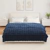 vidaXL Faux Rabbit Fur Blanket 4 pcs Marine Blue 150 x 220 cm